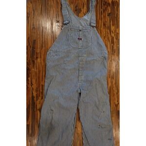 BIG MAC Overalls Bibs Men 44x30 Act 42x27 Conductor Mechanic Stripe WorkWear USA